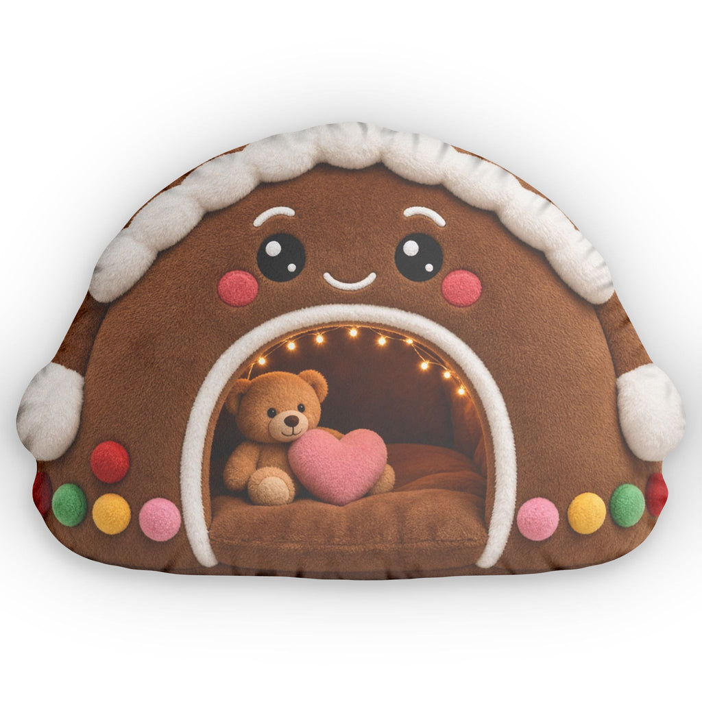 Gingerbread House Cave Lounger shaped plush pillow, product image (1 of 2)