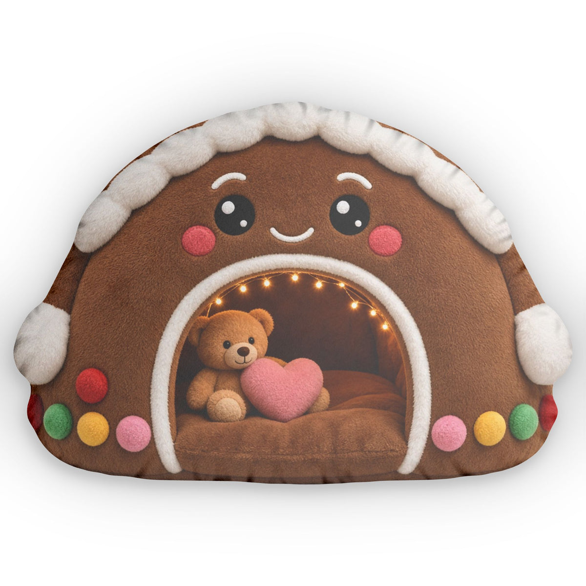 Gingerbread House Cave Lounger shaped plush pillow, product image (1 of 2)