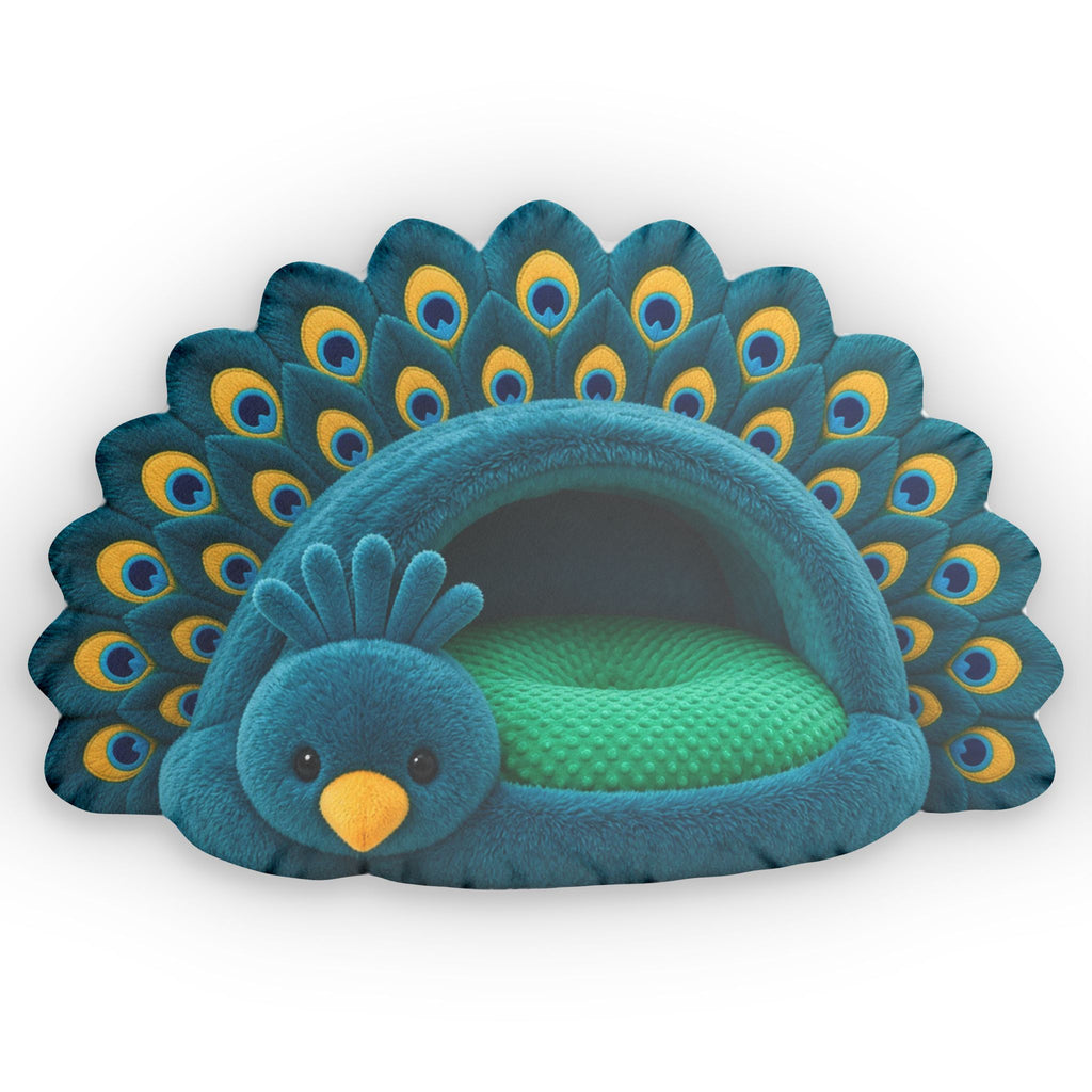 Giant Peacock Cave Lounger shaped plush pillow, product image (1 of 2)