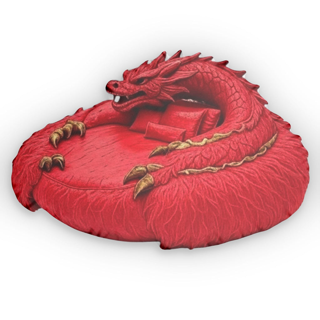 Red Mythical Dragon Lounger shaped plush pillow, product image (1 of 2)