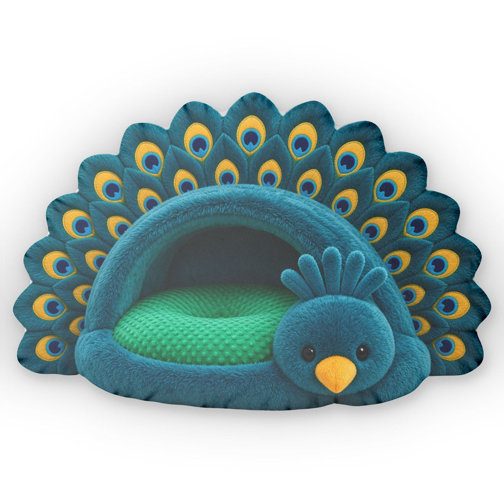 Giant Peacock Cave Lounger shaped plush pillow, product image (2 of 2)