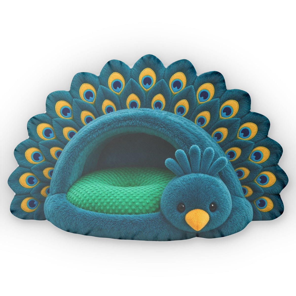 Giant Peacock Cave Lounger shaped plush pillow, product image (2 of 2)