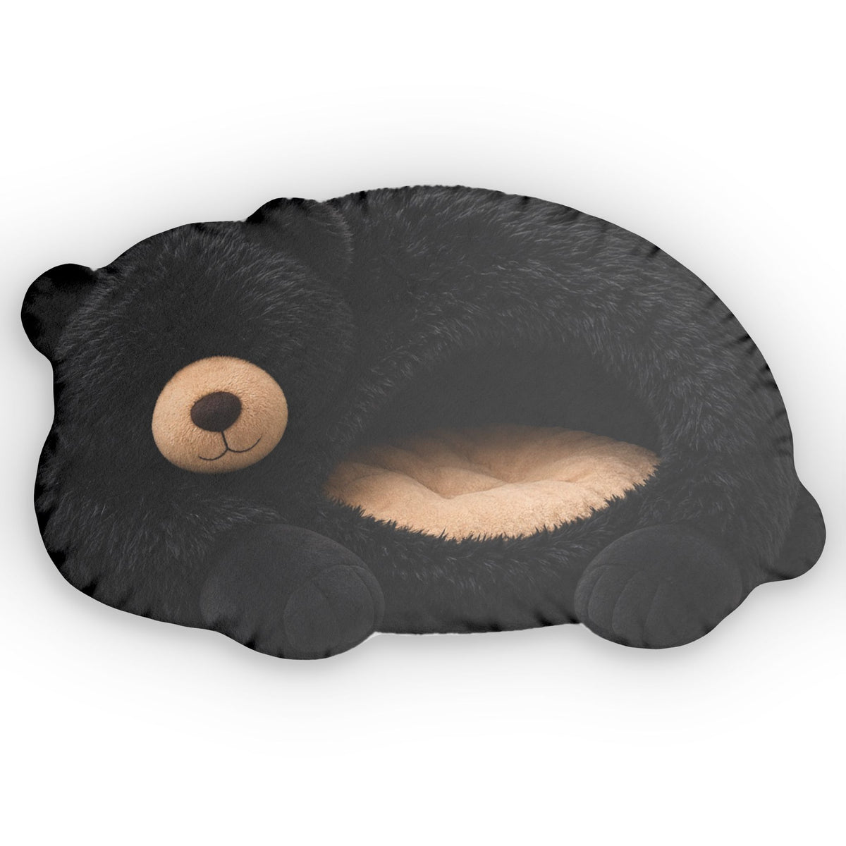 Giant Black Bear Cave Lounger shaped plush pillow, product image (1 of 2)