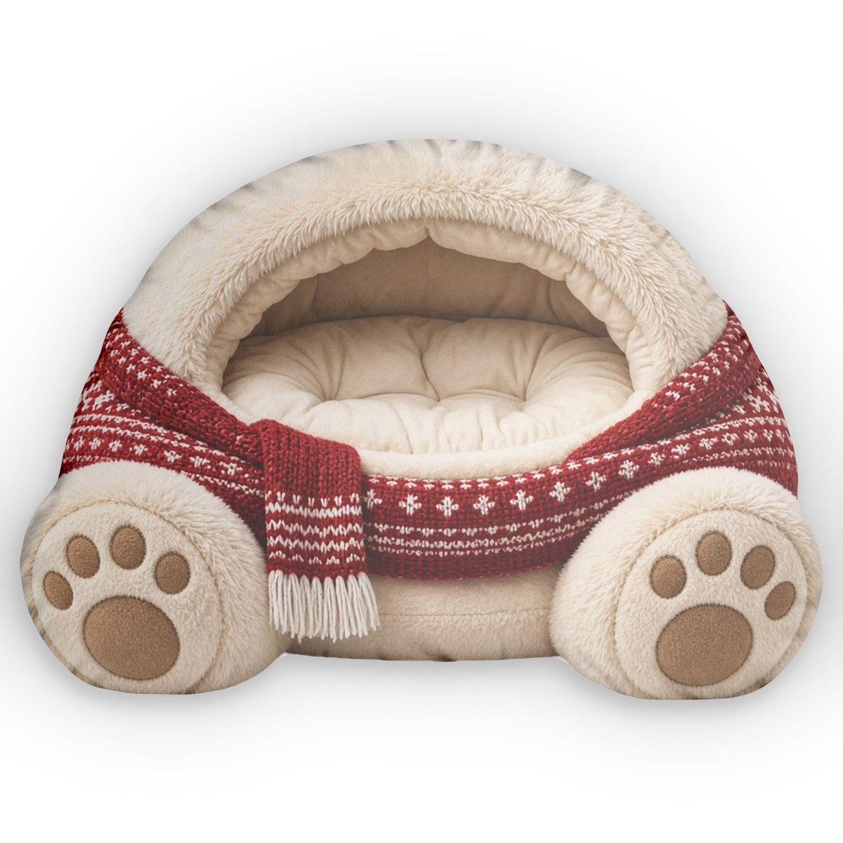 Christmas Bear Cave Lounger shaped plush pillow, product image (1 of 2)