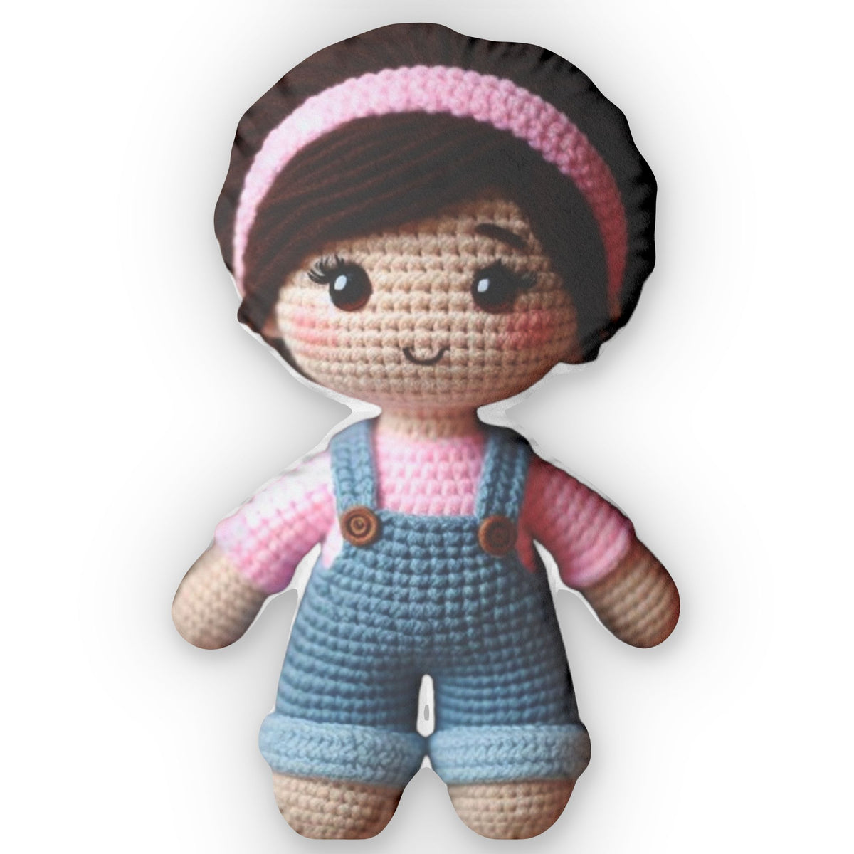Crochet Doll Amigurumi Shaped Plush Pillow, product mockup (2 of 2)