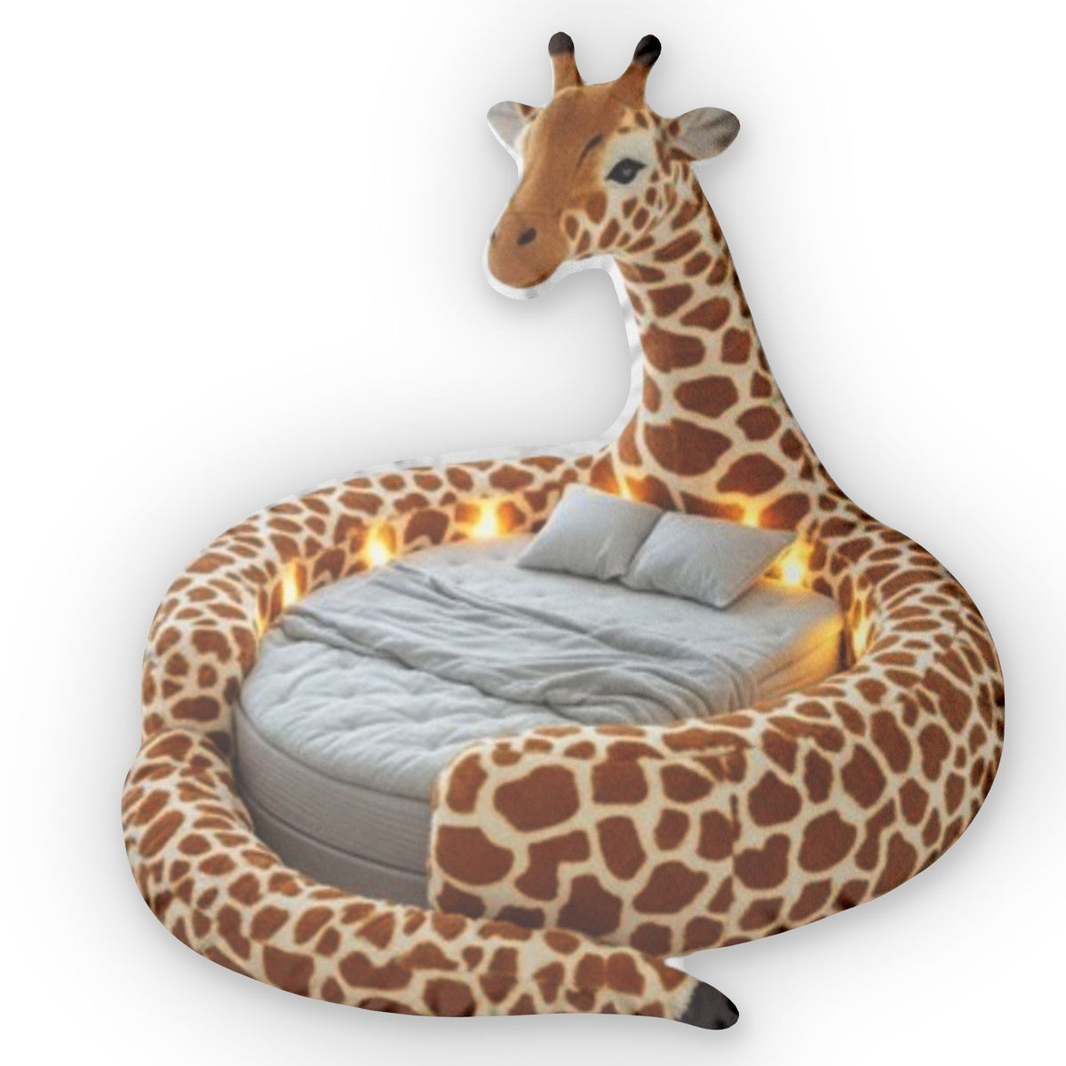 Giant Giraffe flat plush shaped pillow, product mockup (2 of 2)