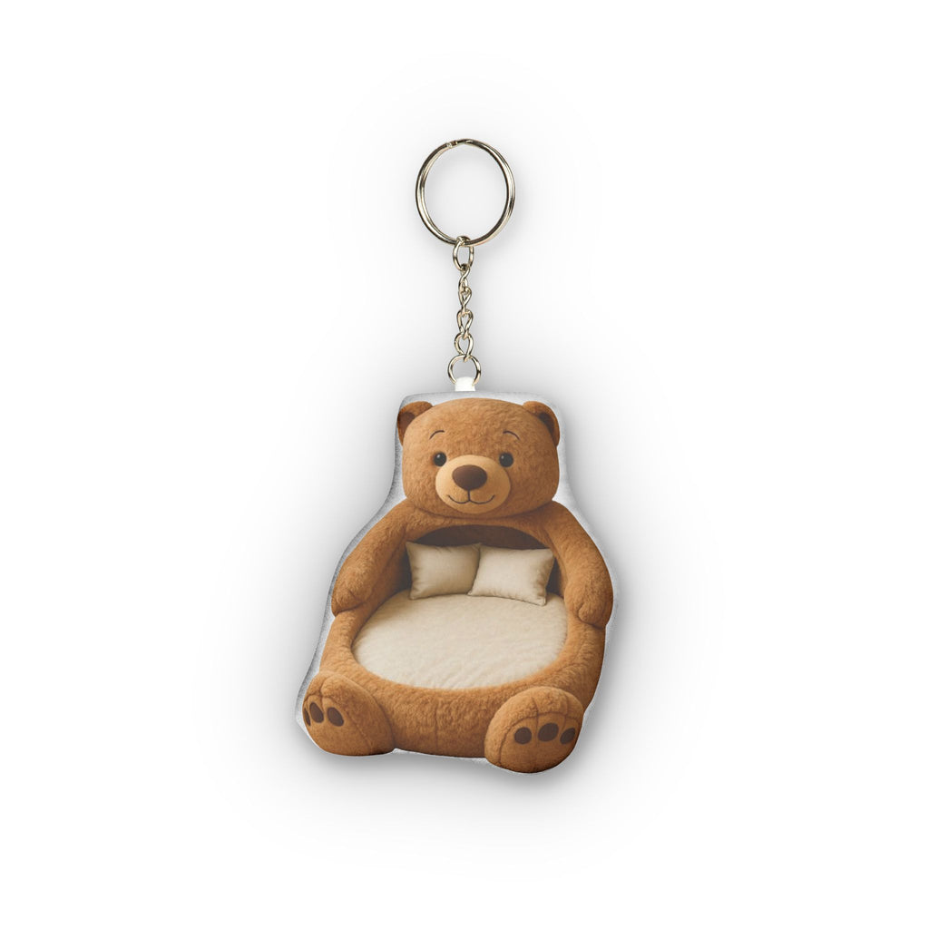 Teddy Bear Lounger Mini Plush Keychain, product mockup (2 of 2)