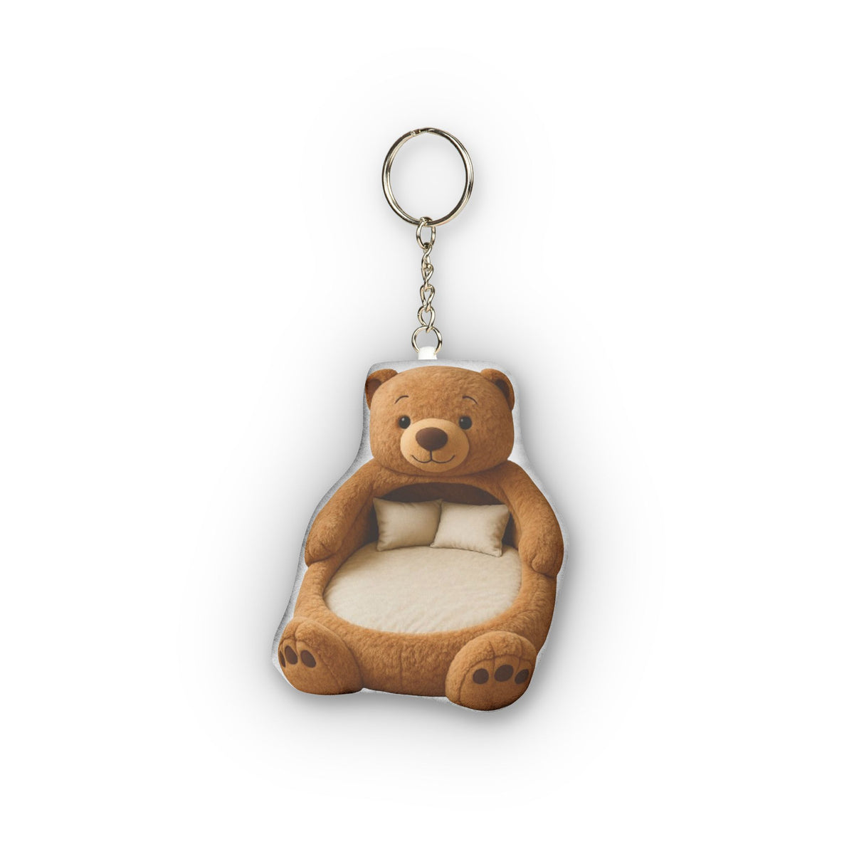 Teddy Bear Lounger Mini Plush Keychain, product mockup (2 of 2)