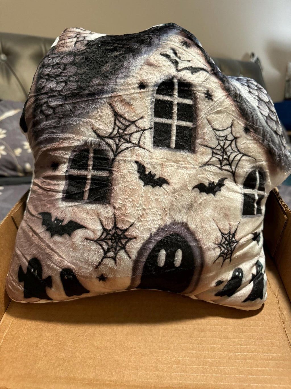 Real photo of the Haunted House Halloween, Spooky Gift, Plush Shaped Pillow (1 of 5)