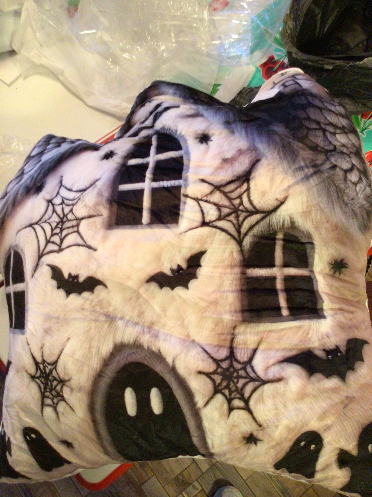 Real photo of the Haunted House Halloween, Spooky Gift, Plush Shaped Pillow (5 of 5)