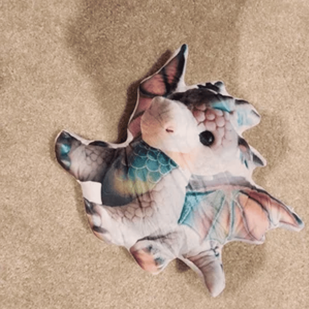 Real photo of the Pastel Baby Dragon Shaped Plush Pillow