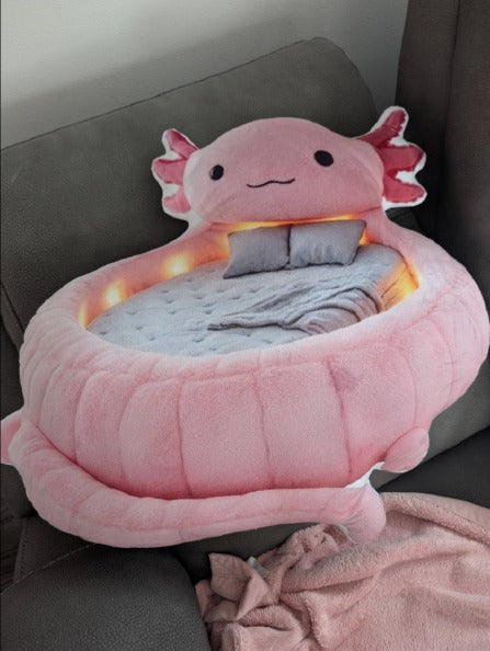Customer photo of the Giant Axolotl flat plush shaped pillow