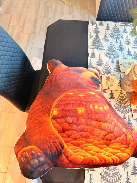 Customer photo of the Giant Brown Bear Cave flat plush shaped pillow