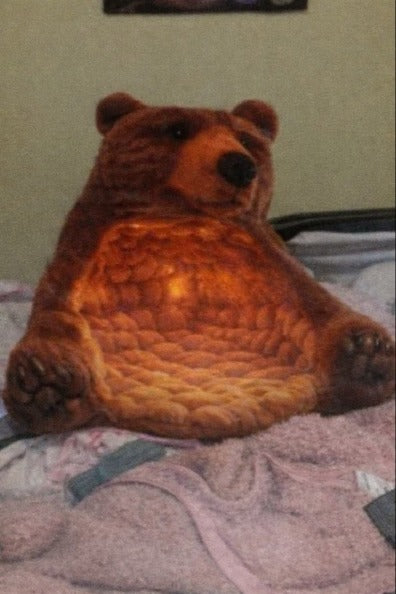 Customer photo of the Giant Brown Bear Cave flat plush shaped pillow