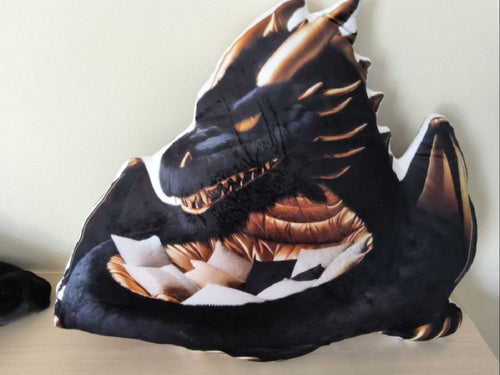 Customer photo of the Giant Dark Dragon flat plush shaped pillow