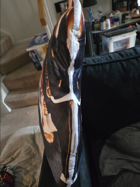 Customer photo of the Giant Dark Dragon flat plush shaped pillow
