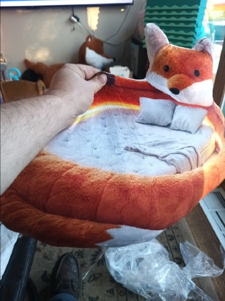 Customer photo of the Giant Fox flat plush shaped pillow