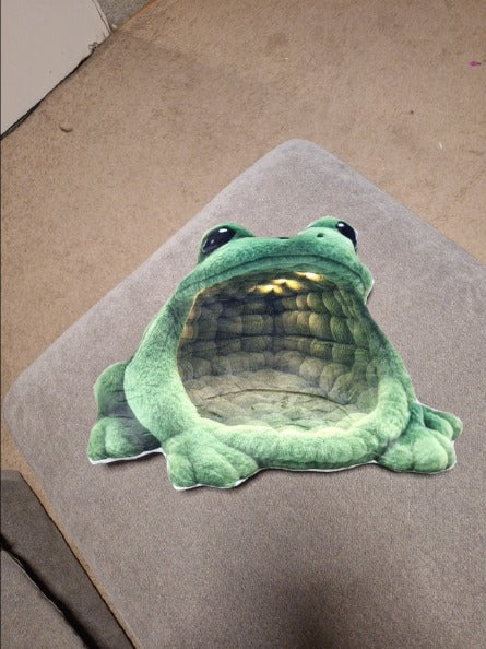 Customer photo of the Giant Green Frog flat plush shaped pillow