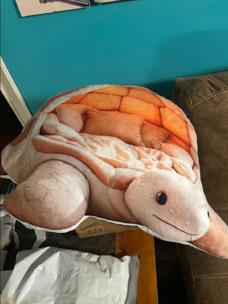 Customer photo of the Giant Kawaii Sea Turtle Shell flat plush shaped pillow