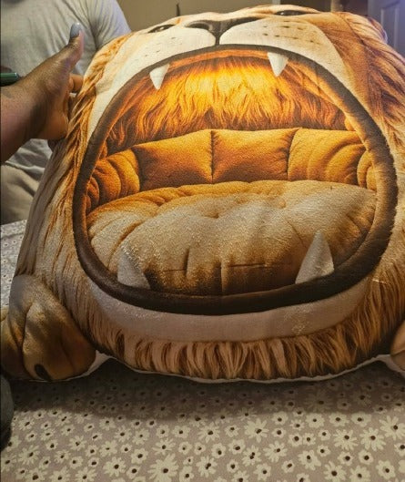 Customer photo of the Giant Lion Mouth Cave flat plush shaped pillow