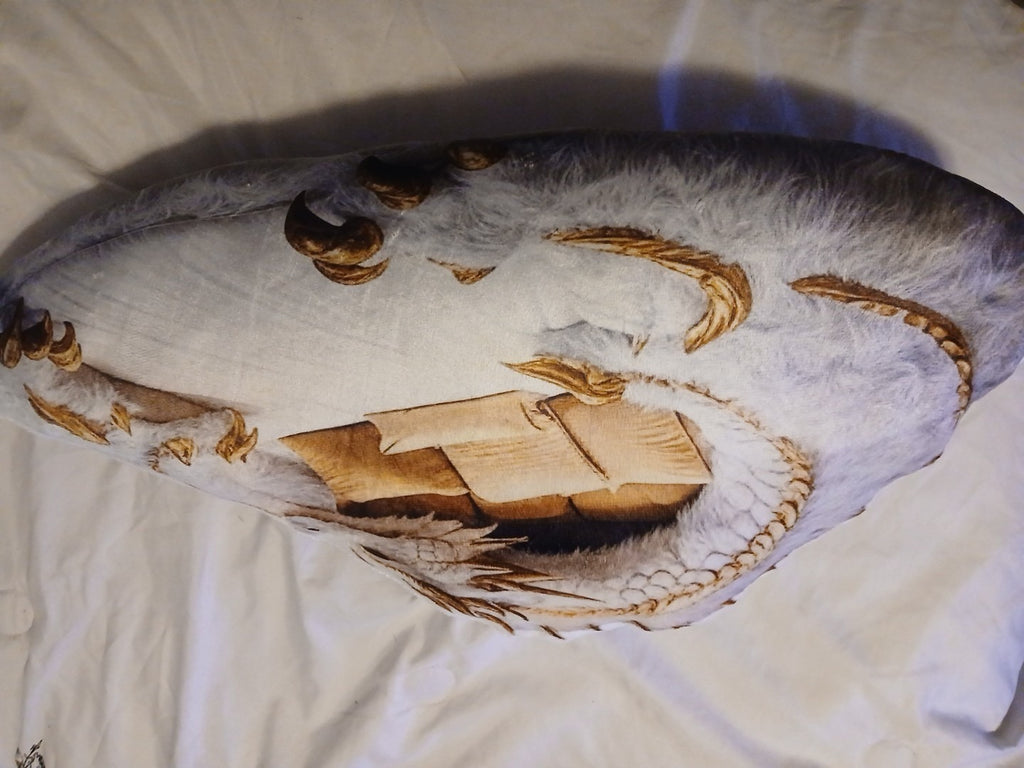 Customer photo of the Giant Mythical Dragon flat plush shaped pillow