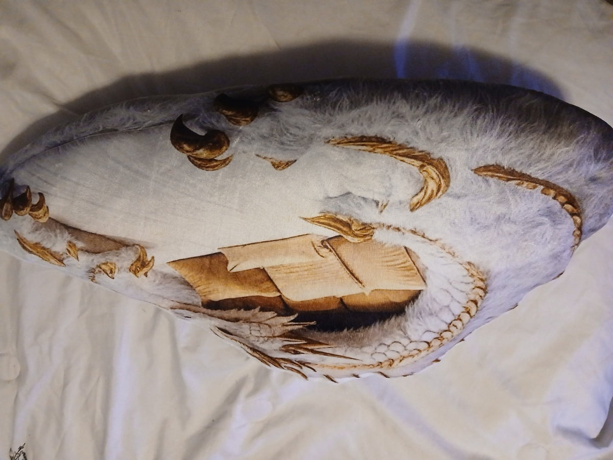 Customer photo of the Giant Mythical Dragon flat plush shaped pillow