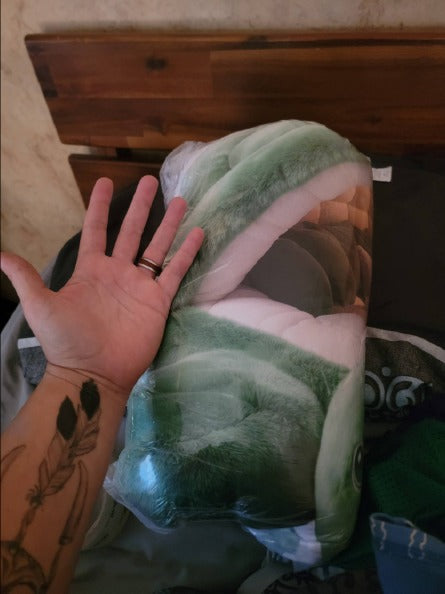 Customer photo (flagged for review) of the Giant Turtle Shell flat plush shaped pillow