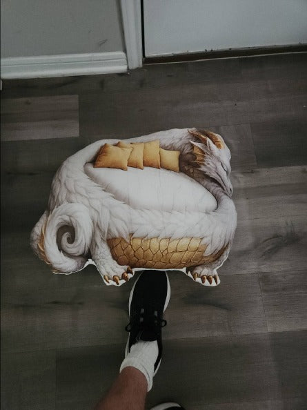 Customer photo of the Giant White Dragon flat plush shaped pillow