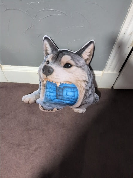 Customer photo of the Giant Wolf Mouth Cave flat plush shaped pillow
