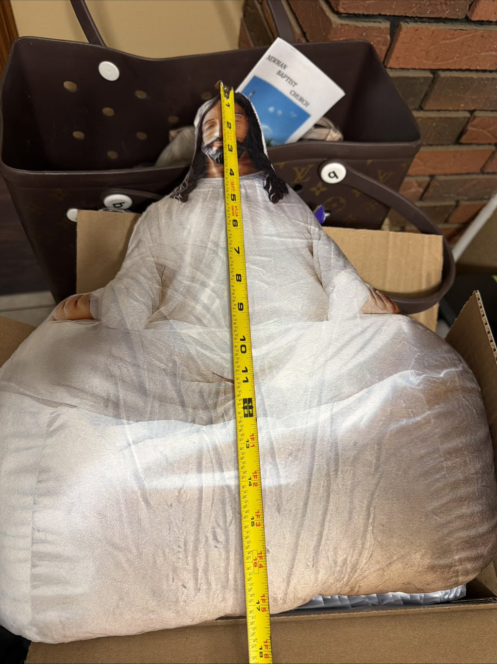 Customer photo (flagged for review) of Jesus Christian Shaped Plush Pillow