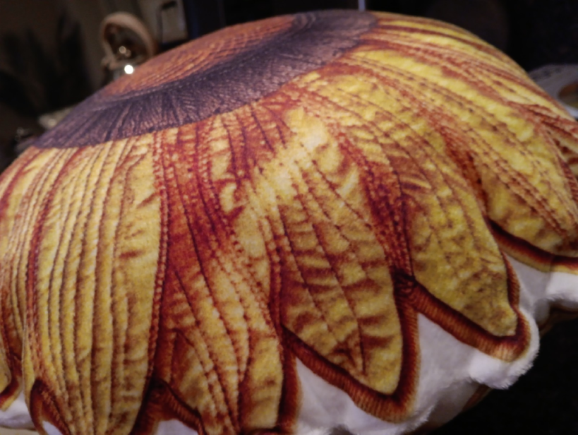 Customer photo (flagged for review) of Quilted Sunflower Bloom Shaped Plush Pillow