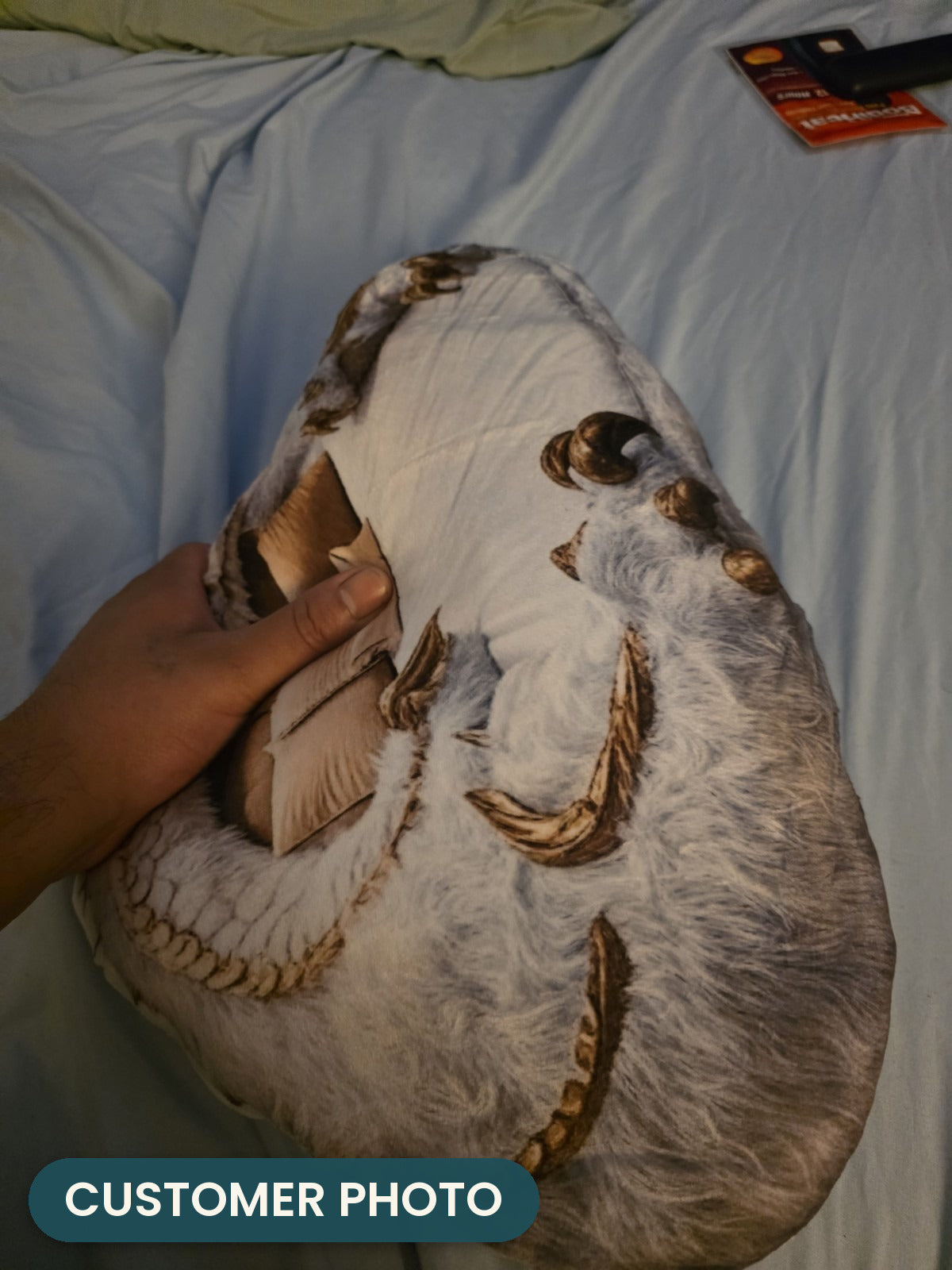 Customer photo: Giant Mythical Dragon Lounger Pillow (every order ships brand new)