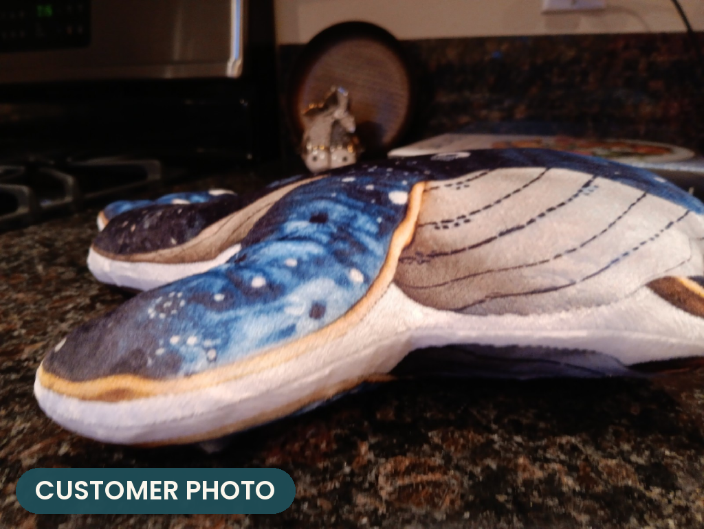Customer photo: Whale Pillow (every order ships brand new)