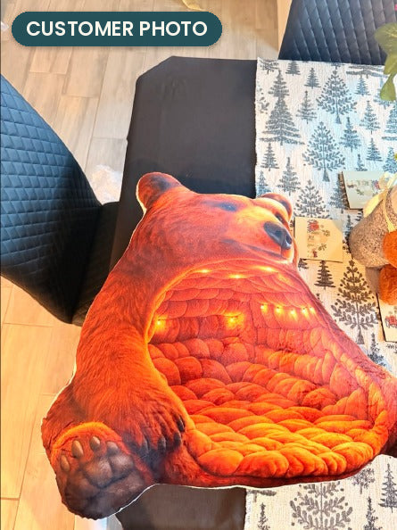 Customer photo: Giant Brown Bear Lounger Cave Pillow (every order ships brand new)