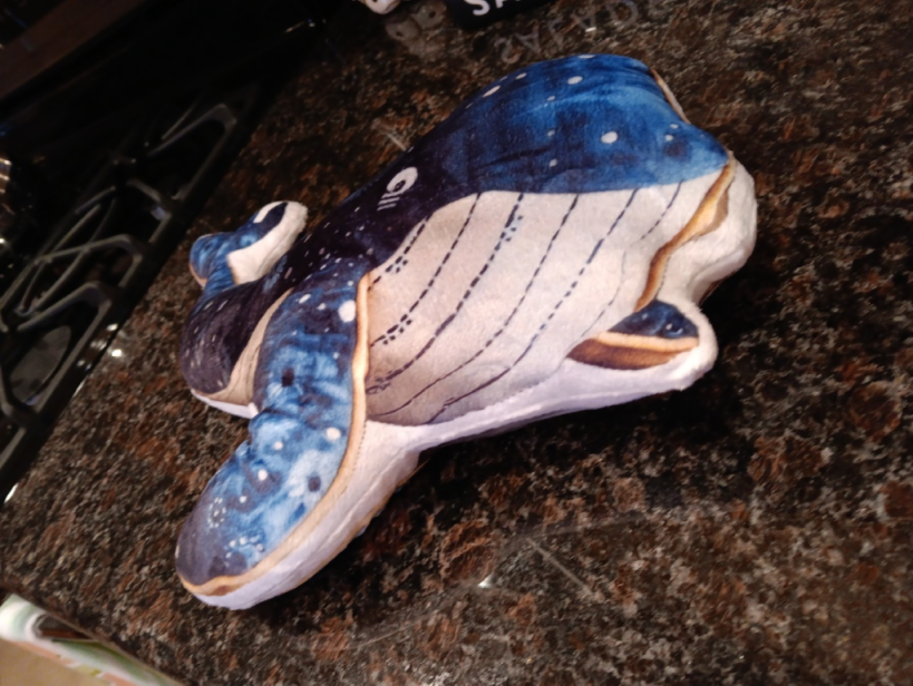 Customer photo (flagged for review) of Whale Shaped Plush Pillow