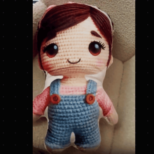Real photo of the Crochet Doll Amigurumi Shaped Plush Pillow