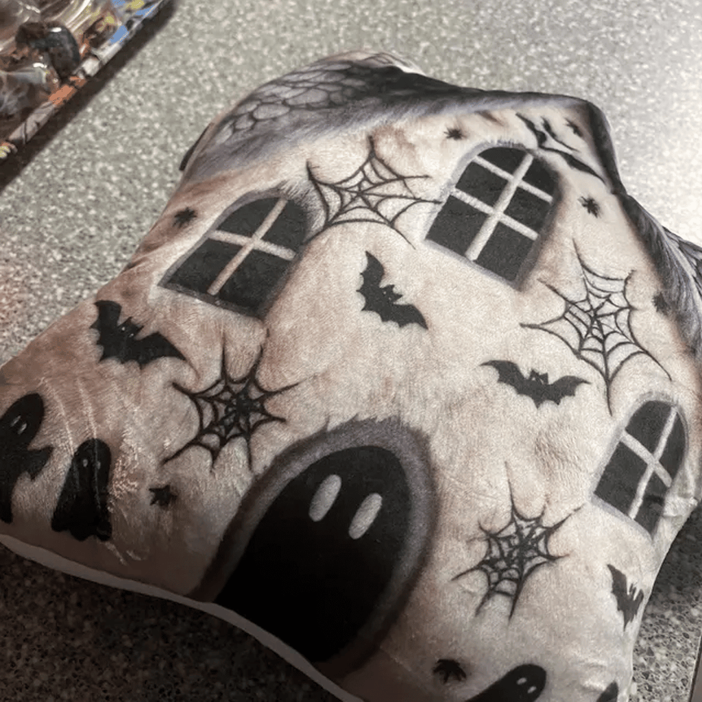 Real photo of the Haunted House Halloween, Spooky Gift, Plush Shaped Pillow (2 of 5)