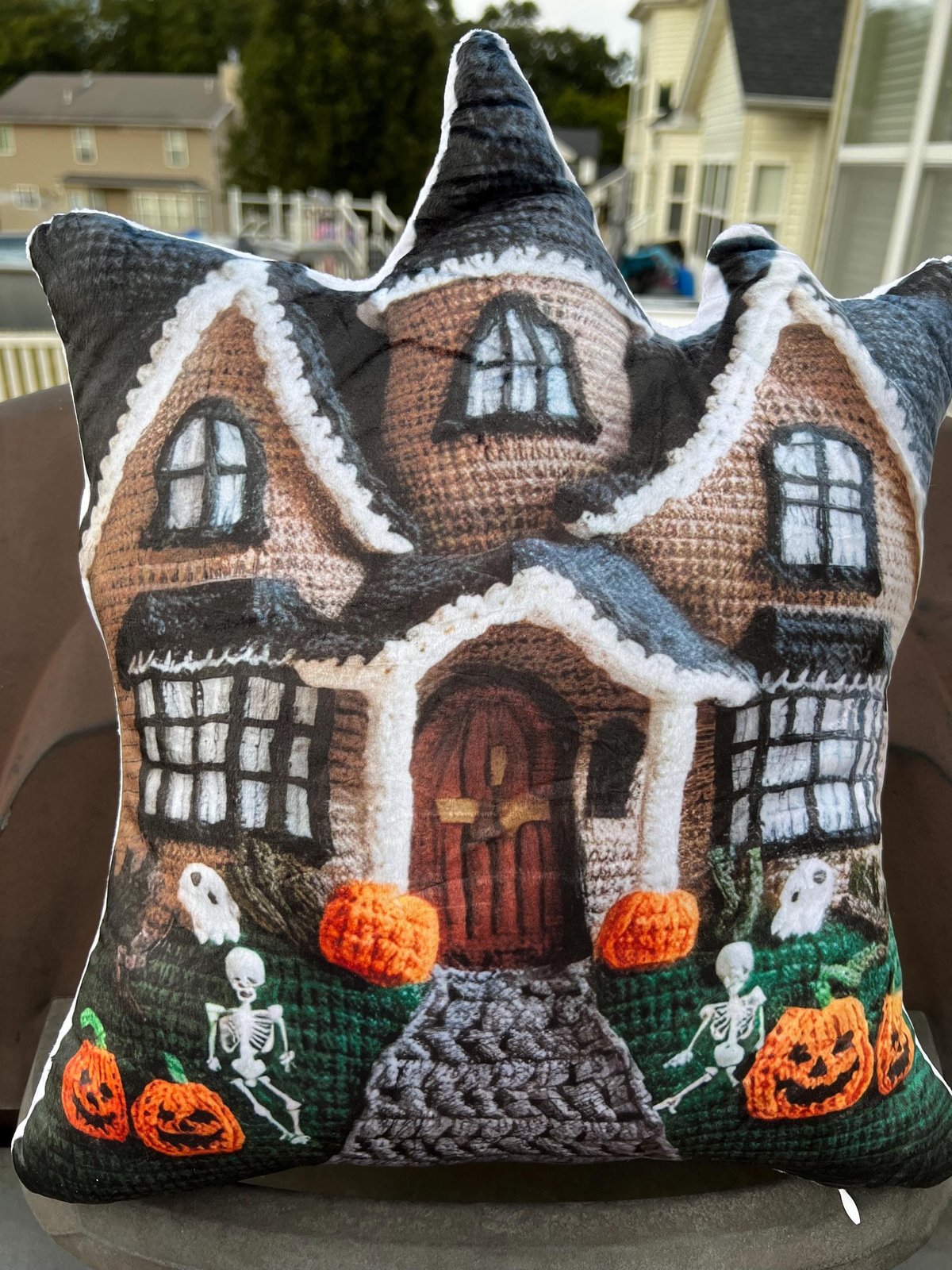 Real photo of the Haunted Mansion Halloween, Spooky Haunted House, Scary Gift, Plush Shaped Pillow (1 of 5)