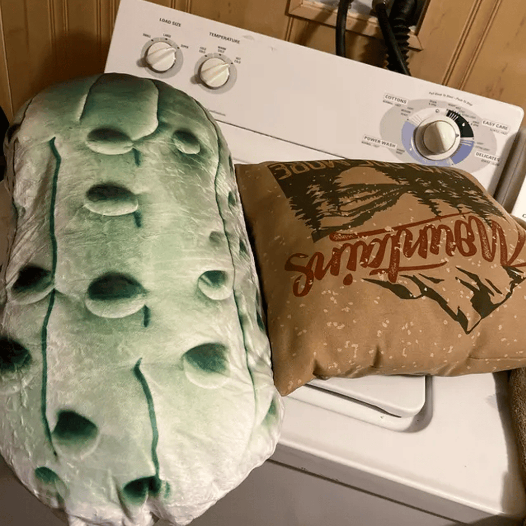 Real photo of the Giant Pickle Plush Pillow
