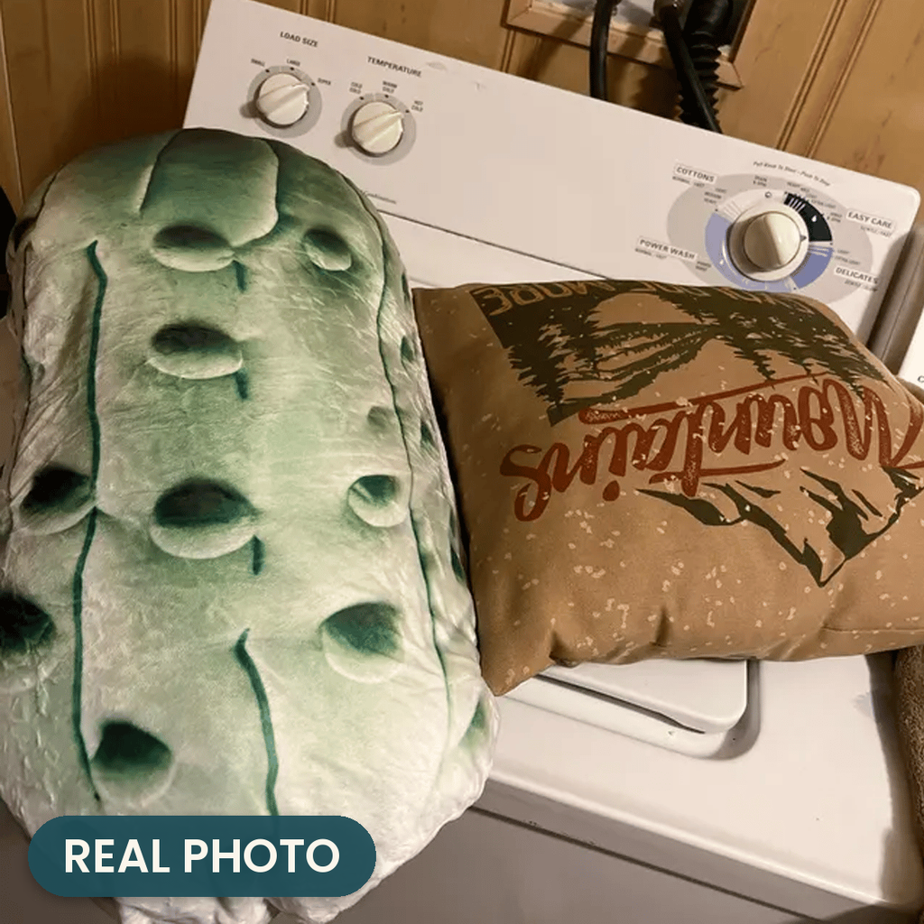 Real photo: Giant Pickle Pillow (every order ships brand new)