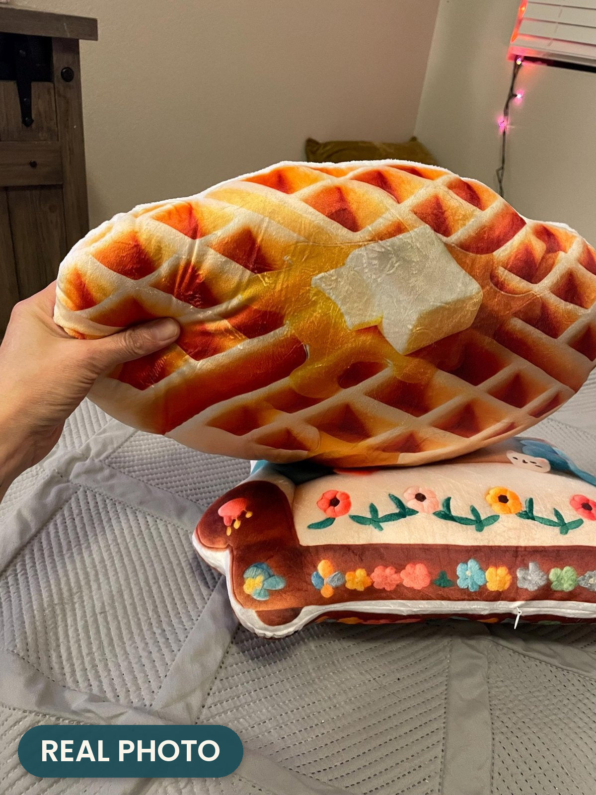 Real photo: Waffle Pillow (every order ships brand new)