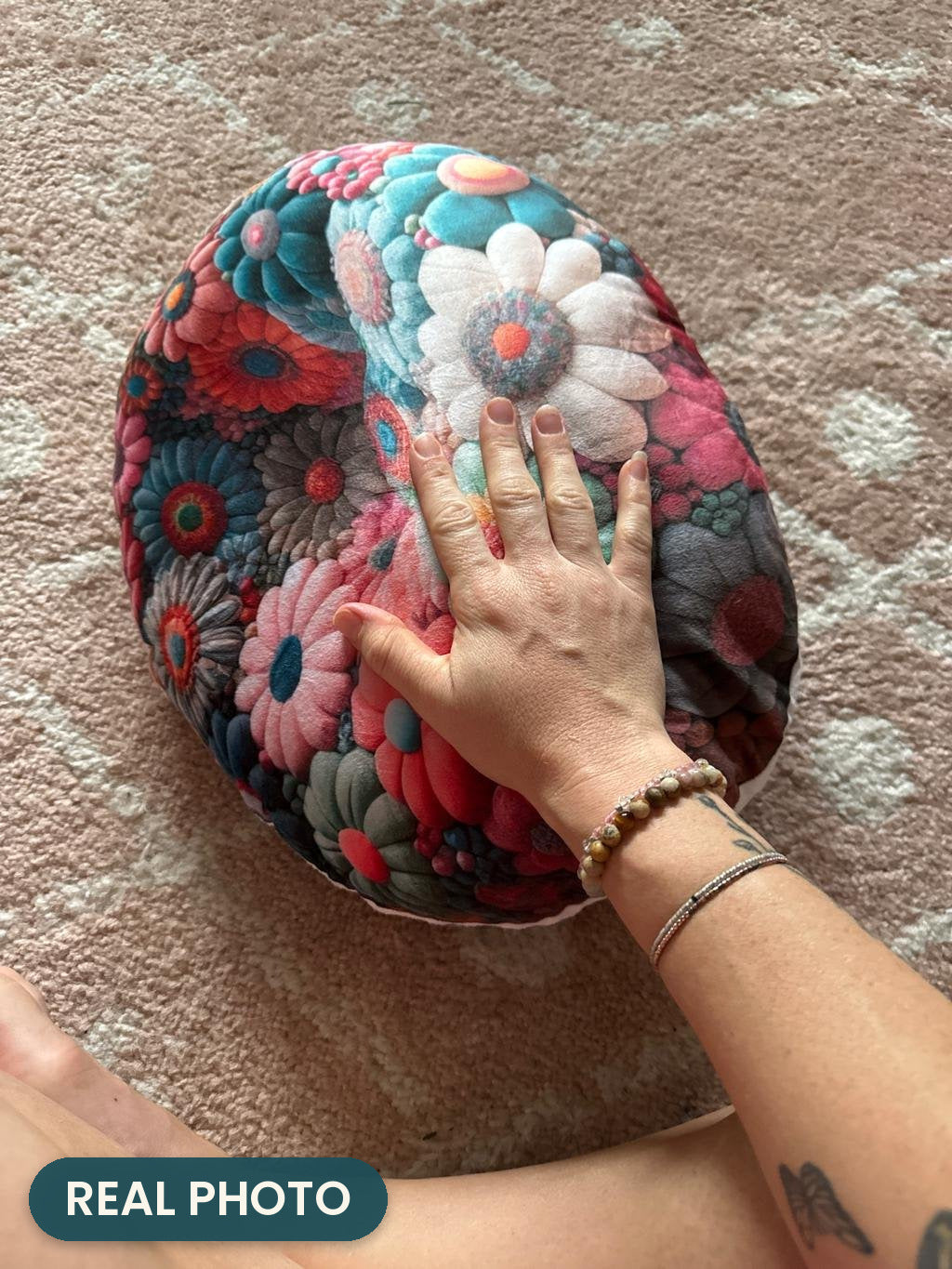 Real photo: Multi Flower Petal Pillow (every order ships brand new)