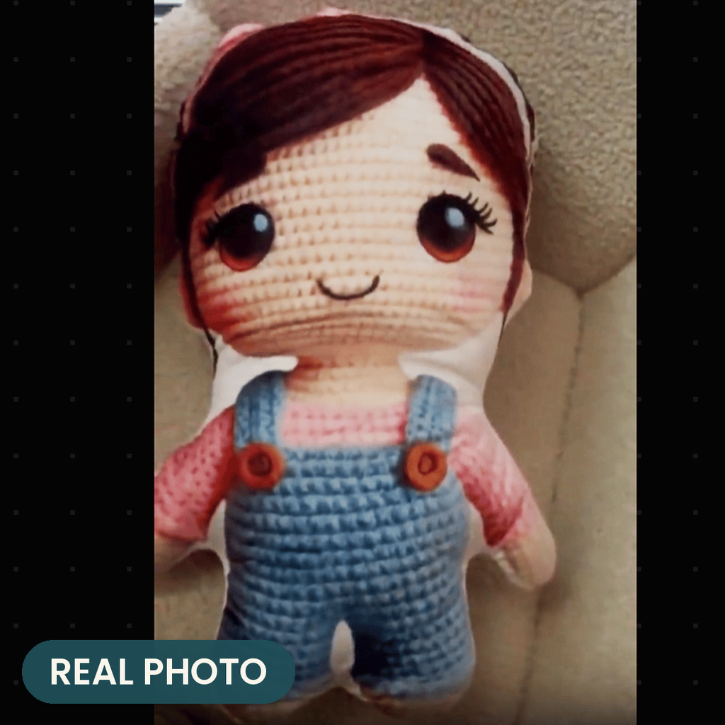 Real photo: Crochet Doll Amigurumi Pillow (every order ships brand new)